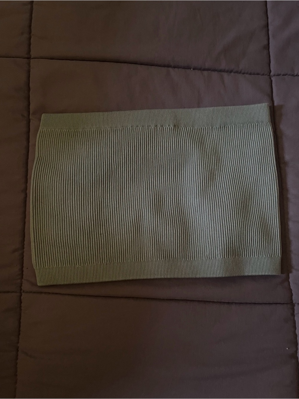 Ribbed Olive Green Tube Top